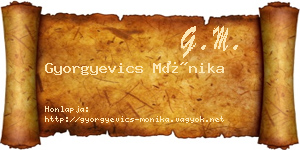 Gyorgyevics Mónika névjegykártya